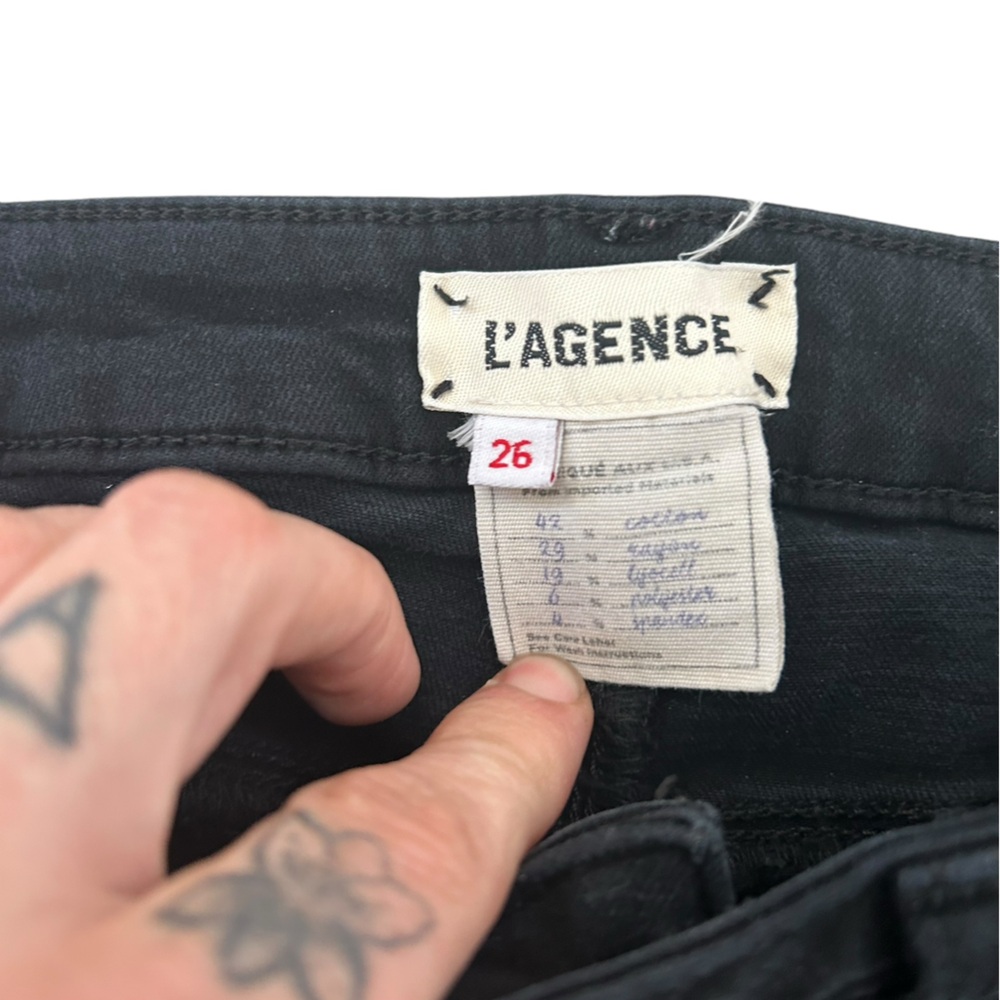 L'AGENCE Margot High-Rise Skinny Jeans Black Noir Premium Denim - Picture 4 of 7
